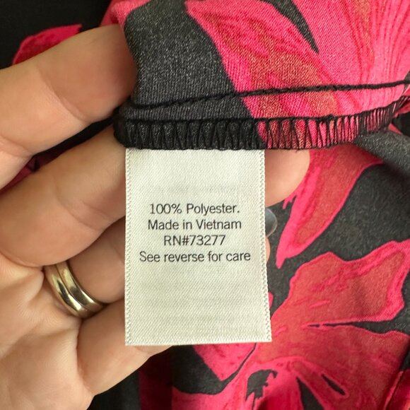 2/$30 NWT Nine West Blouson V-Neck Blouse Breezy Floral Red XS #A0515 TRB3 - Picture 6 of 8